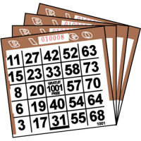 1 ON Brown Paper Bingo Cards (500 ct)