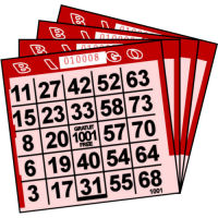 1 ON Red Tint Paper Bingo Cards (500 ct)